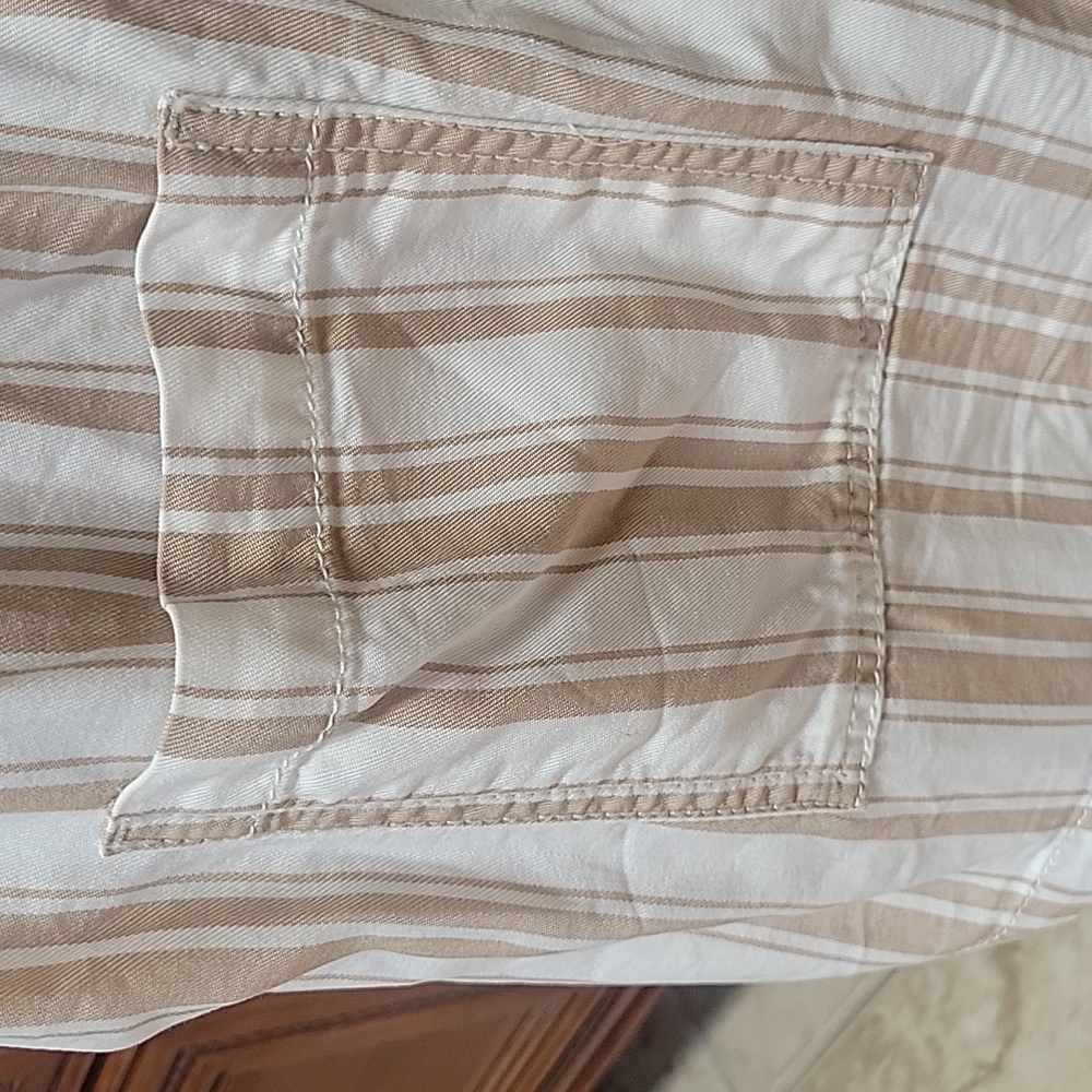 Loft Emory Drawstring Waist Striped Shorts S - Picture 4 of 9